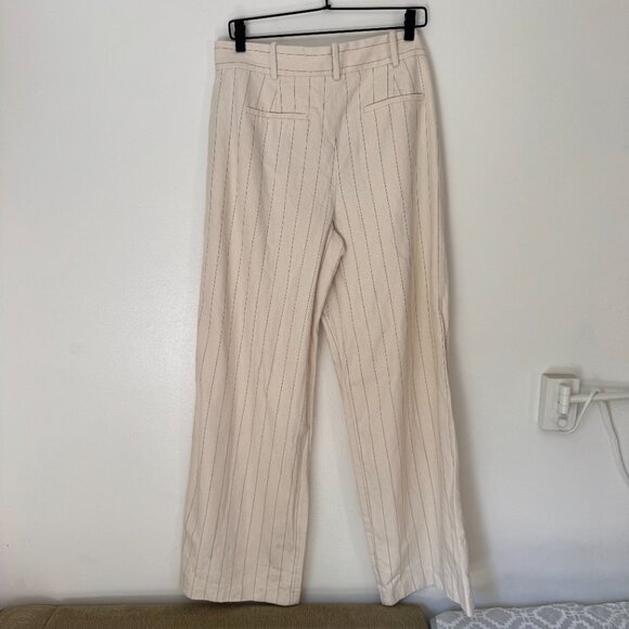 Sezane Rodrigo Trousers Stripped ecru with black stripes size 40 - US 8 - Picture 7 of 9